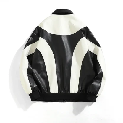 Two Tone Faux Leather Jacket - Image 2