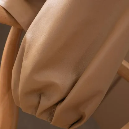 Sleek Plain Faux Leather Jacket - Image 5