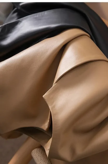 Sleek Plain Faux Leather Jacket - Image 6