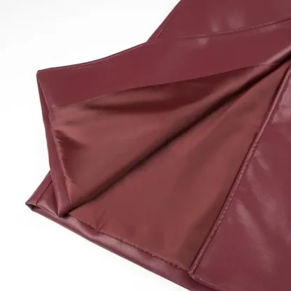 Belted Long Faux Leather Jacket - Image 6