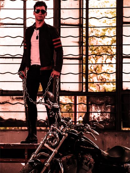 Zippered Faux Leather Jacket - Image 5