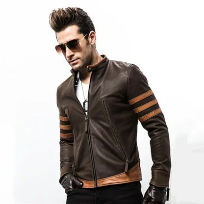 Zippered Faux Leather Jacket - Image 3