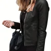 Plus Size Zippered Biker Jacket - Image 3