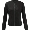 Plus Size Zippered Biker Jacket - Image 4