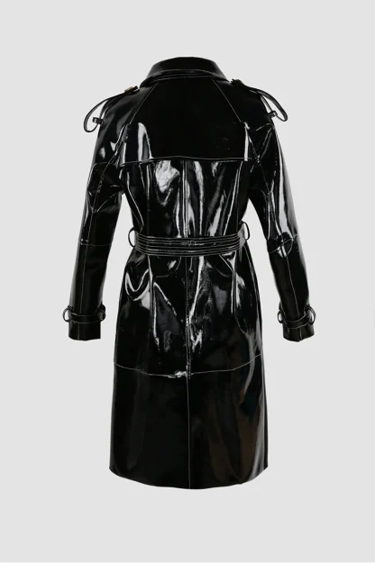 Glossy Belted Waist Jacket - Image 4