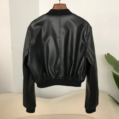 Plain Color Bomber Jacket - Image 3