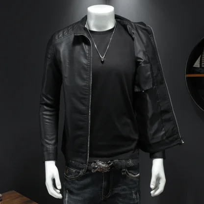 Simple Collar Solid Jackets - Image 4