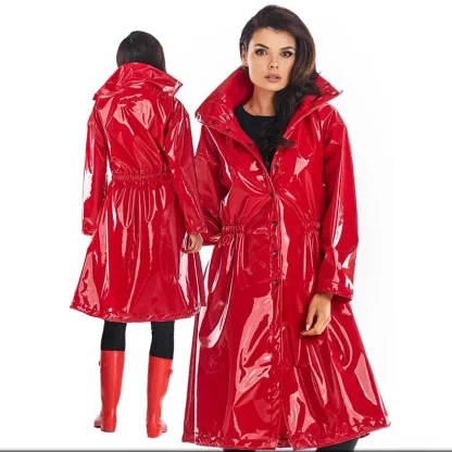 Shiny Knee Length Jacket