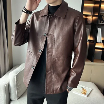 Turn Down Collar Buttoned Jacket
