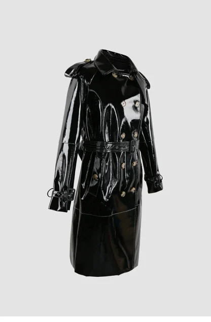 Glossy Belted Waist Jacket - Image 2