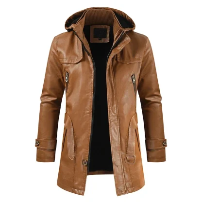 Waist Belt Hooded 3/4 Jacket - Image 2