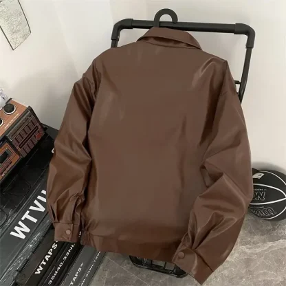 Turn Down Collar Plain Jackets - Image 5