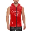 Sleeveless Hooded Glossy Jacket - Image 6