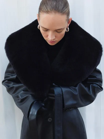Cozy Black Long Jacket - Image 5