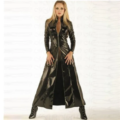 Standing Collar Shiny Jacket - Image 5