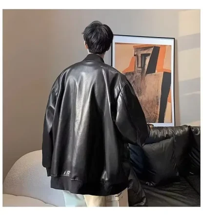 Oversized Black Bomber Jacket - Image 6