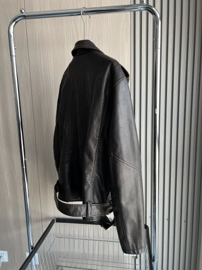 Classic Brown Asymmetrical Jacket - Image 4