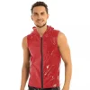 Sleeveless Hooded Glossy Jacket - Image 7