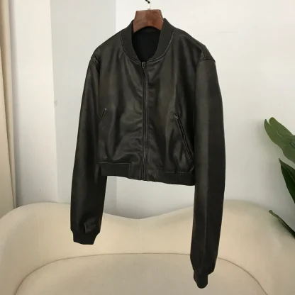 Plain Color Bomber Jacket - Image 4