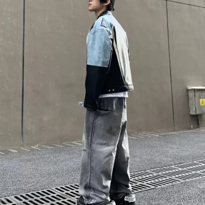 High-neck Zippered Moto Jacket - Image 2