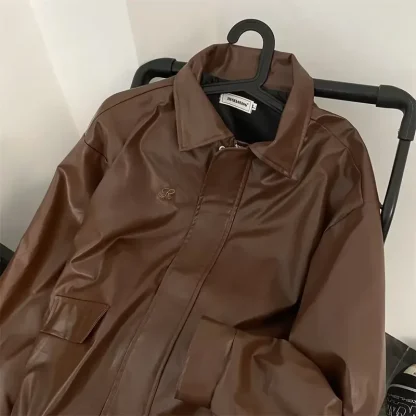 Turn Down Collar Plain Jackets - Image 4