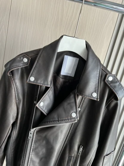 Classic Brown Asymmetrical Jacket - Image 7