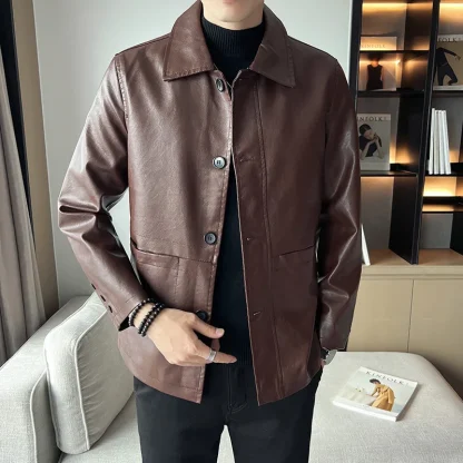 Turn Down Collar Buttoned Jacket - Image 2