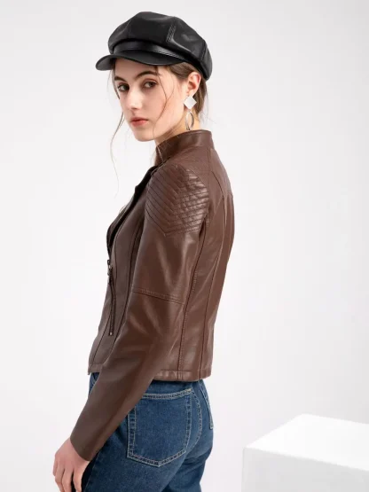Chic Zippered Slim Fit Jackets - Image 6
