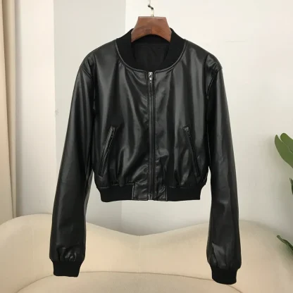 Plain Color Bomber Jacket - Image 2