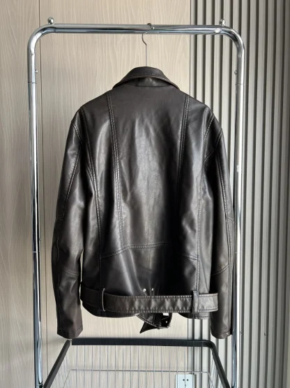 Classic Brown Asymmetrical Jacket - Image 6