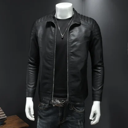 Simple Collar Solid Jackets - Image 3