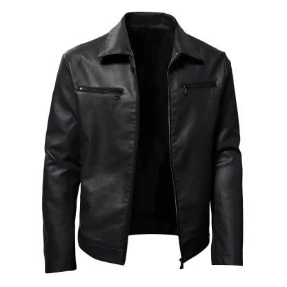 Turn down Collar Zippered Jackets - Image 5