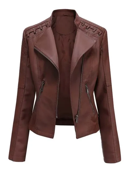 Chic Zippered Slim Fit Jackets - Image 2