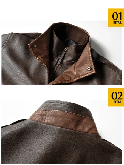 Men's Vintage Style Zippered Jacket - Image 4