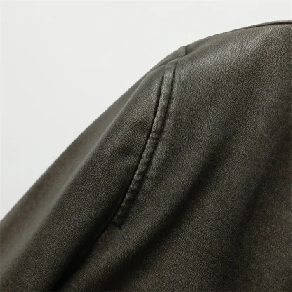 Retro Plain Bomber Jacket - Image 3