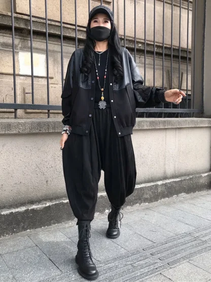Loose Fit Black Cargo Jacket - Image 3