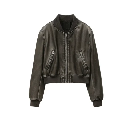 Retro Plain Bomber Jacket