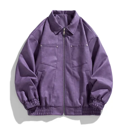 Turn Down Collar Bomber Jacket - Image 2