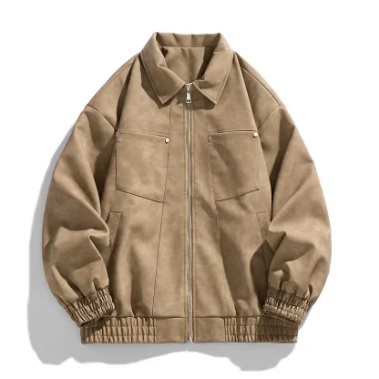 Turn Down Collar Bomber Jacket - Image 3