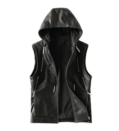 Hooded Sleeveless Retro Jacket