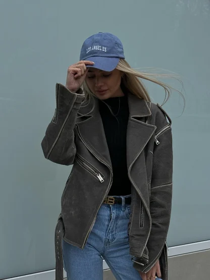 Stylish Asymmetrical Zippered Jacket - Image 2