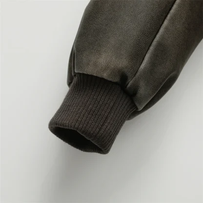 Retro Plain Bomber Jacket - Image 4