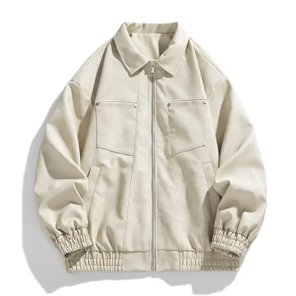 Turn Down Collar Bomber Jacket - Image 4