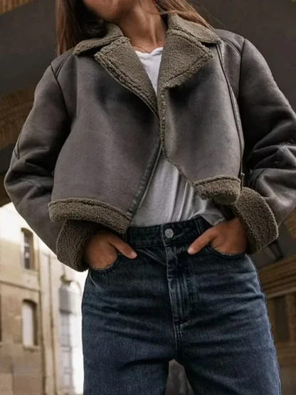 Oversized Fleeced Lined Jacket - Image 4