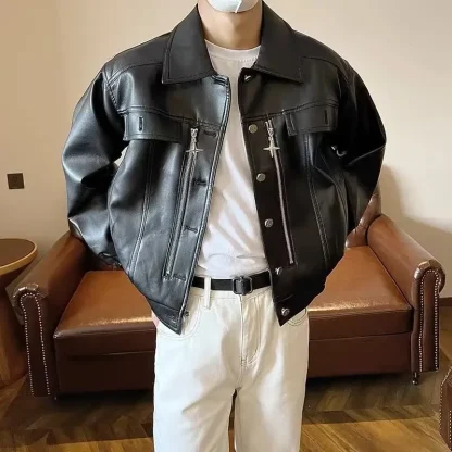 Casual Loose Fit Black Jacket - Image 2